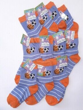 11 Pairs Boys NEW Socks Striped Sports Basketball Soccer Baseball